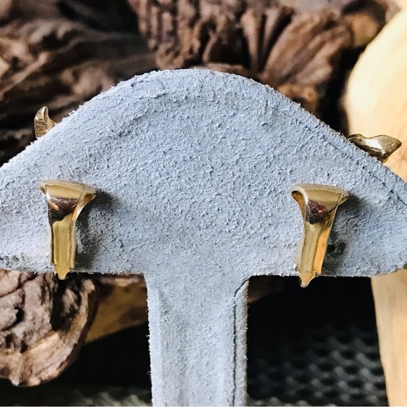 VTG Vintage Judy Lee SIGNED Costume Gold & Silver Tone Floral Clip On Earrings - Picture 8 of 13